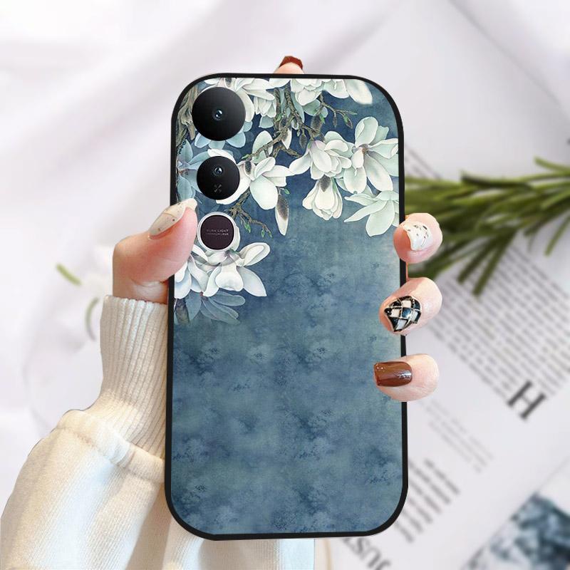 For Vivo V50 Lite 5G Case Fashion Luxury Printed Black Matte Soft TPU Silicone Bumper Cover For Vivo V50Lite 4G Phone Case Funda