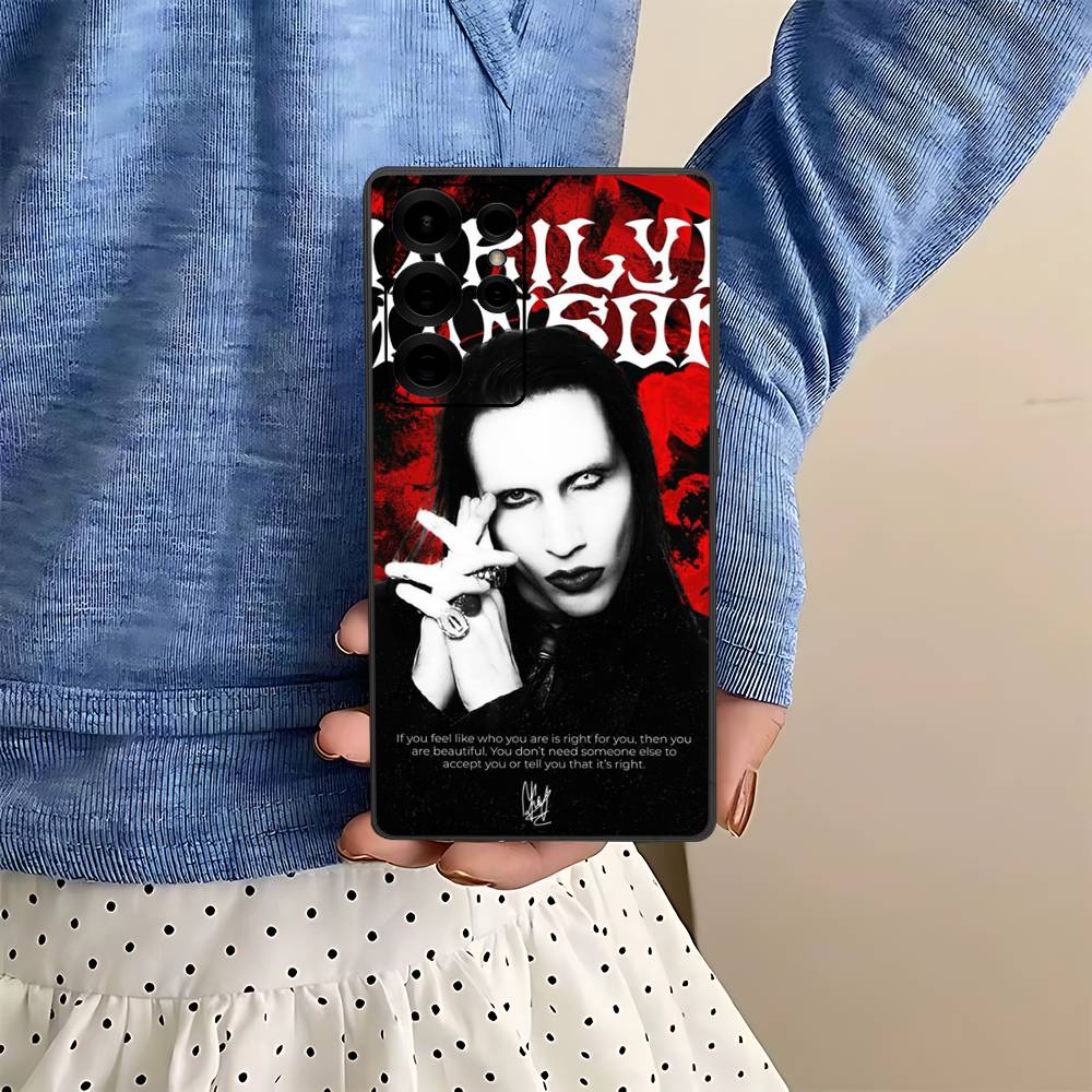 Rock Band Marilyn Manson Phone Case For Samsung S 24 Fe 25 Ultra Plus 20 Lite 21 30 22 23 24 22 Ultra 5G Fundas