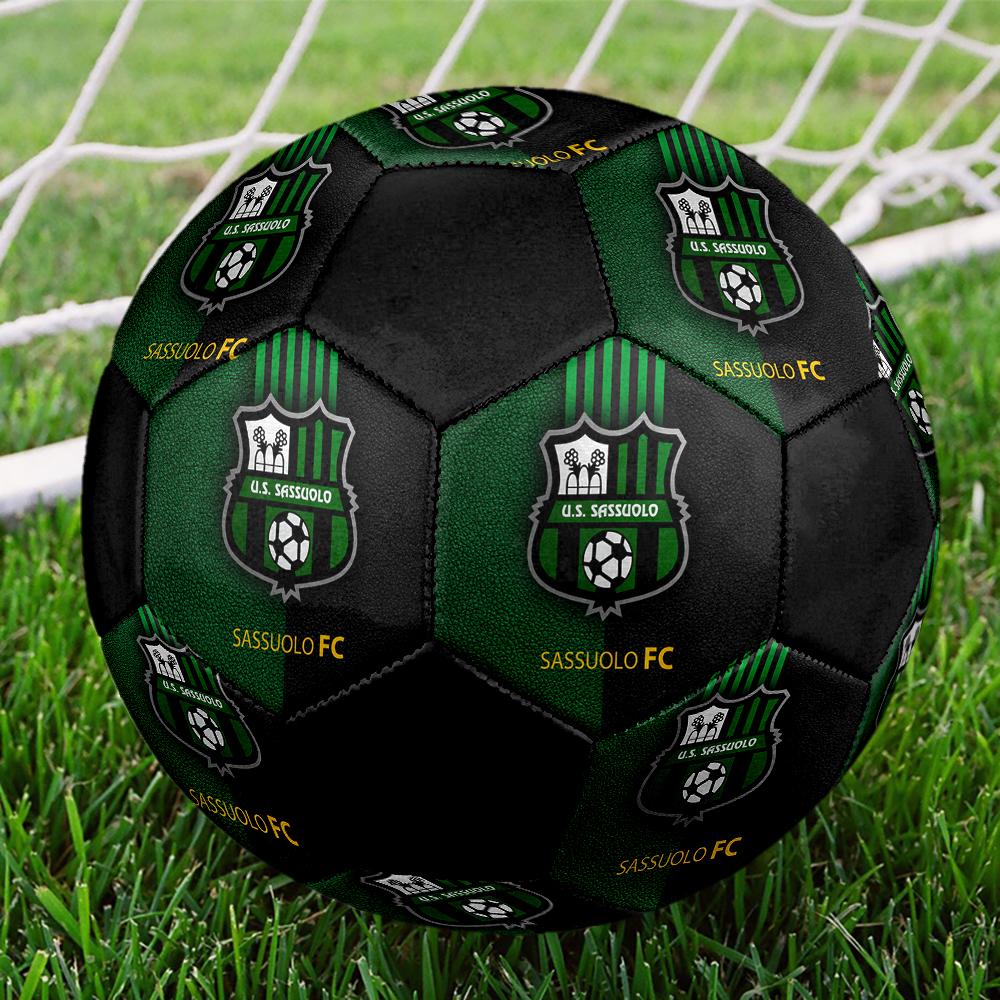 Sassuolo FC Soccer Ball, Colorful, Suitable for All Ages, Machine-stitched, PVC Material, Competition Grade, Durable and High Bounce