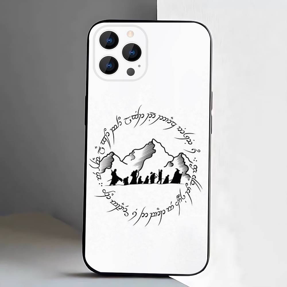 The Lord of the R-Rings Map Phone Case For iPhone 17,16,15,14,13,12,Pro,Max,Plus,E,SE4,Air,Mini Black Soft Box