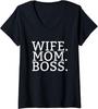 Womens Wife Mom Boss V-Neck T-Shirt
