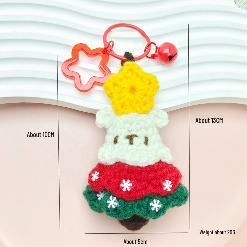 Handmade Crochet Christmas Keychain Pendant – Cute Bag Decoration & Small Gift