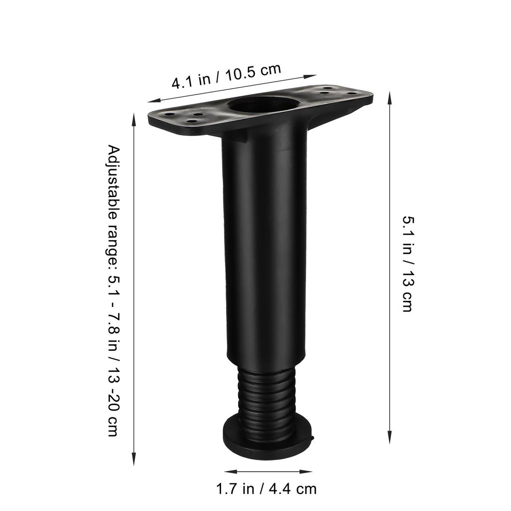 2Pcs Bed Frame Center Support Heavy Duty Adjustable Legs 5.11-8.66in Strong Load-Bearing Bed Replacement Parts Non-Slip Floor