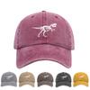 1Pc Retro Washed Dinosaur Skeleton Printed Baseball Caps For Men,Fashionable And Casual Adjustable Dad Hat For Outdoor Sports