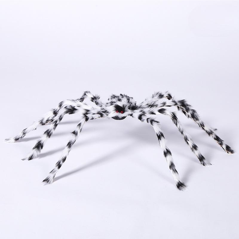 Übergroße schwarze Plüschspinnen-Halloween-Partydekoration für Zuhause im Freien, Bar, Spukhaus, Horror-Requisiten in den Größen 30 cm, 50 cm, 75 cm, 90 cm