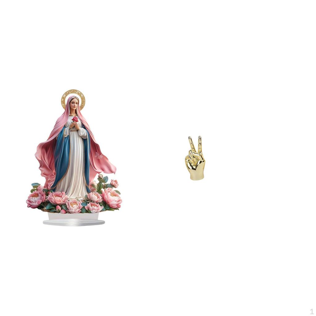Nativity Scene Sculpture Hand Gesture Statue Figurine Ornament Acrylic Stand Modern