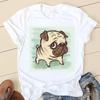 Sweet Love Pug Streetwear White Fashion Women T-Shirts Harajuku Kawaii Clothes Short Sleeve Summer Tee Casual Female Tops O-Neck