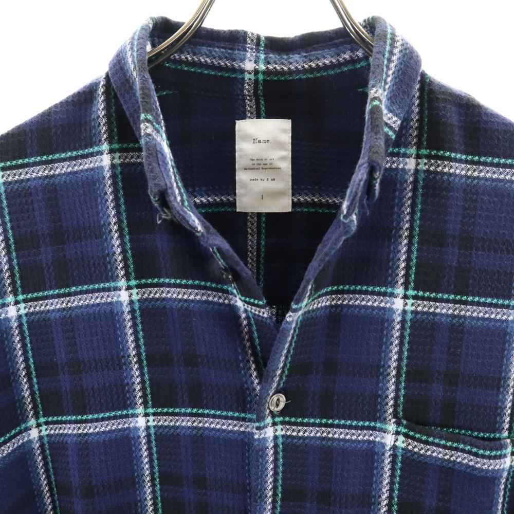 Name. made in Japan Long sleeve Check shirt 1 Navy Men's Used