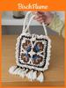 Ethnic Style Mini Handwoven Cotton Canvas Shoulder Bag For Daily Casual Use