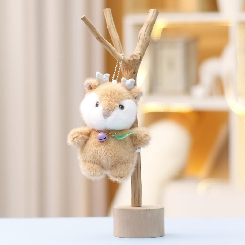 Cute Rabbit Keychain Cartoon Deer Duck Panda Child Backpack Plush Doll Pendant
