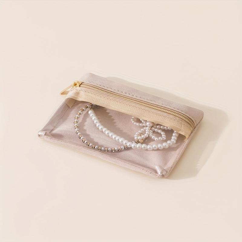 

1PC Portable Clear Travel Jewelry Pouch Bag with Zipper,Mini Jewelry Storage for Rings Bracelets Earrings Necklaces Jewelry