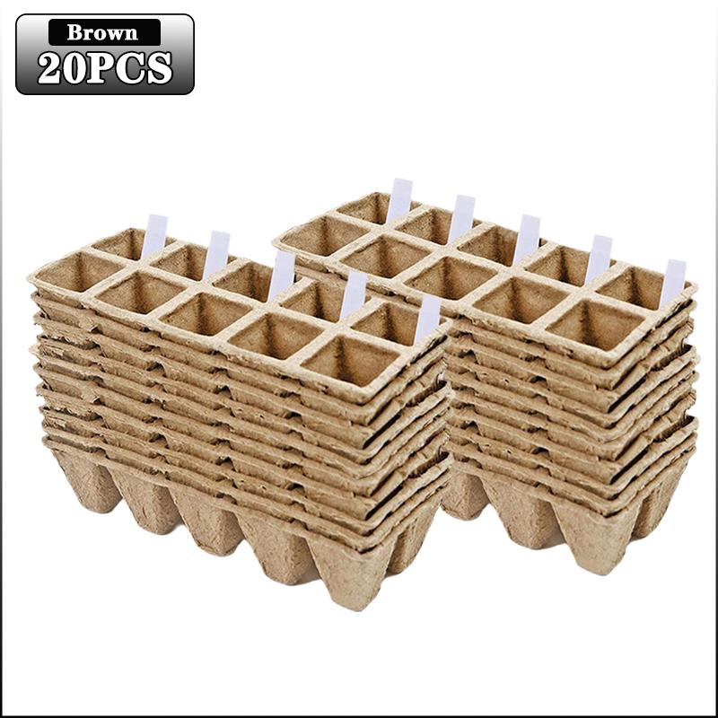 20-100PCS Biodegradable Paper Pulp Pots Eco-Friendly Seed Starter Cups Peat Pots for Gardening Seedlings Planting Transplanting