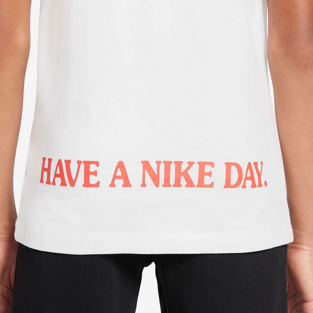 Nike Kids Daisy Letter Logo Casual Short Sleeve T-Shirt Kids Tops White DO1810-100