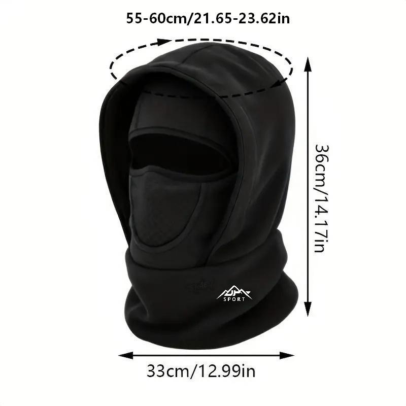 Waterproof Polar Fleece Balaclava Hat Thermal Cycling Skiing Hooded Neck Warmer for Cold Weather Face Neck Warmer Beanie Cap