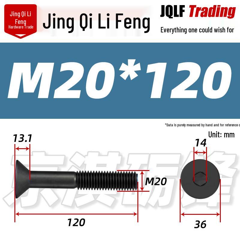 10.9 Grade Countersunk Hex Socket Bolt, M12-M24 High-Strength Construction Machinery Flat Head Screw.