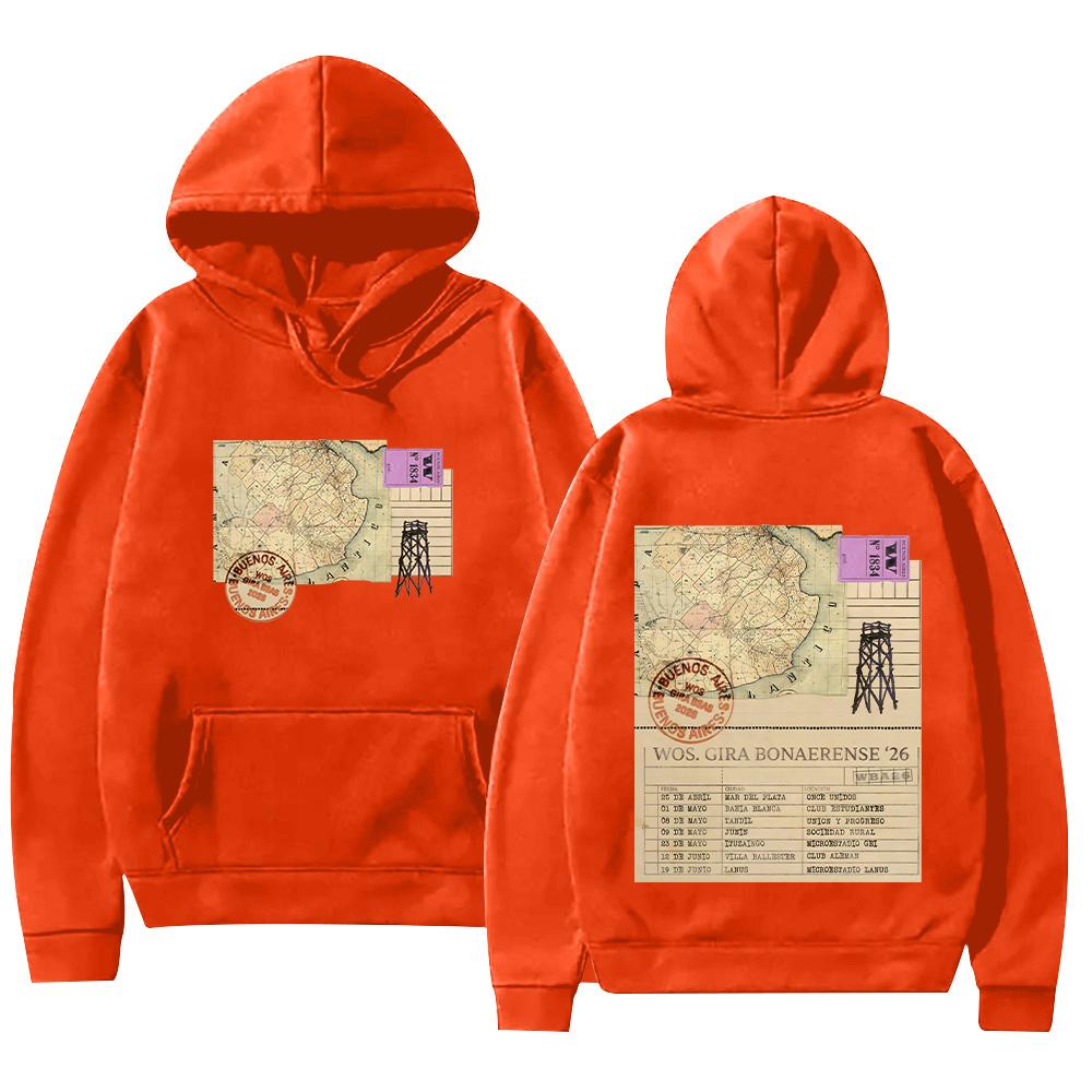WOS.GIRA BONAERENSE '26 Hoodies Rapper WOS Merch Clothes Men Women Pop Music Fashion Streetwear High Street Pullovers
