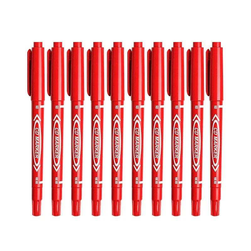 10-Piece Double Tip Permanent Paint Marker Set - Black, Blue, Red Ink for Plastic, Wood, Metal, Glass