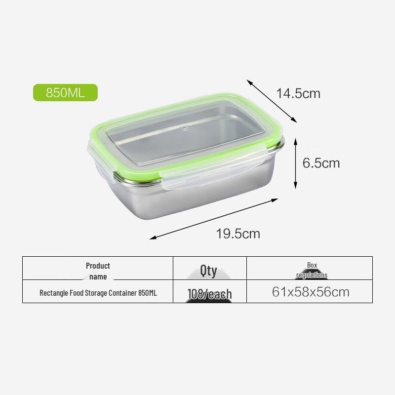 ZISIZ Stainless Steel Sealed Food Storage Container