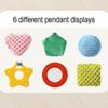 High Contrast Sensory Toy For Infants Plush Animal Hanging Rattle With Detachable Hooks For Stroller Crib