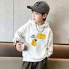 Trendy Funny Cartoon Cheese Cheese Photo Fun Print Oversized Children's Loose-fitting Hooded Top for Middle School Boys