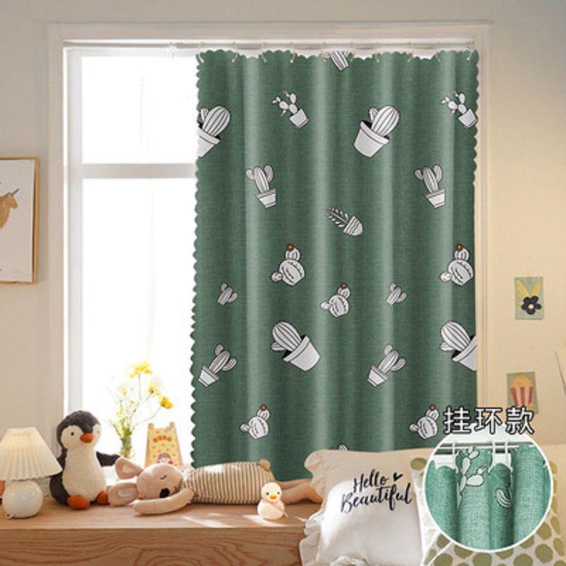 Ins Velcro Curtain Korean Wind  Cartoon Net Red  Light Shielding Foreign Trade