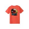 New Era Creative Printed Letter Cartoon T-Shirt Unisex Tops Orange Red 12354373