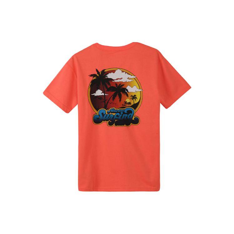 New Era Creative Printed Letter Cartoon T-Shirt Unisex Tops Orange Red 12354373