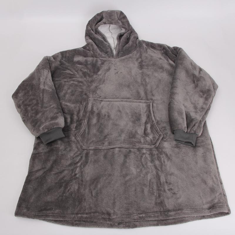 Unisex Hooded Fleece Blanket Pullover for Outdoor Warmth and Cold Protection