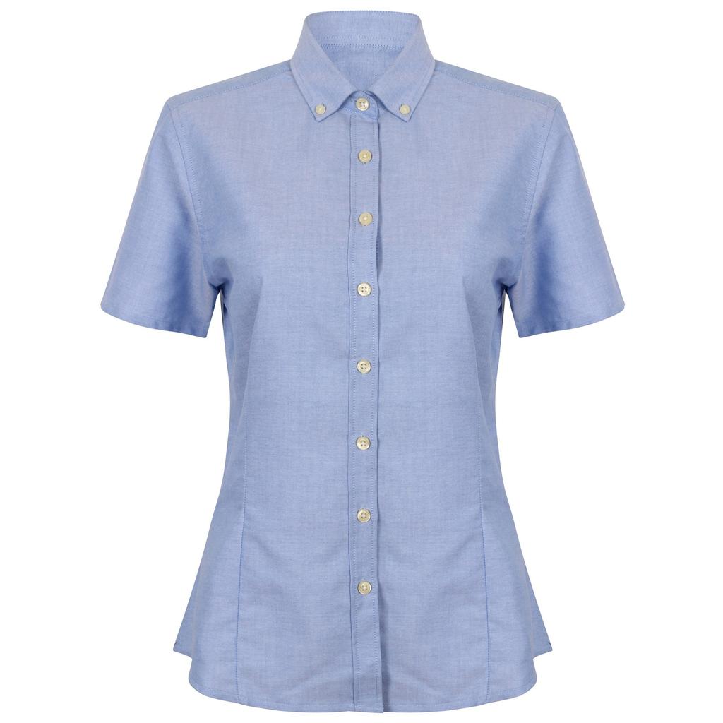 Henbury Womens/Ladies Modern Short Sleeve Oxford Shirt