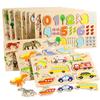 Baby Puzzels Houten Speelgoed Voor Kinderen Kind 1 2 3 4 Jaar Auto Dier Cognitie Hout Legpuzzel Bord Montessori Educatief Speelgoed