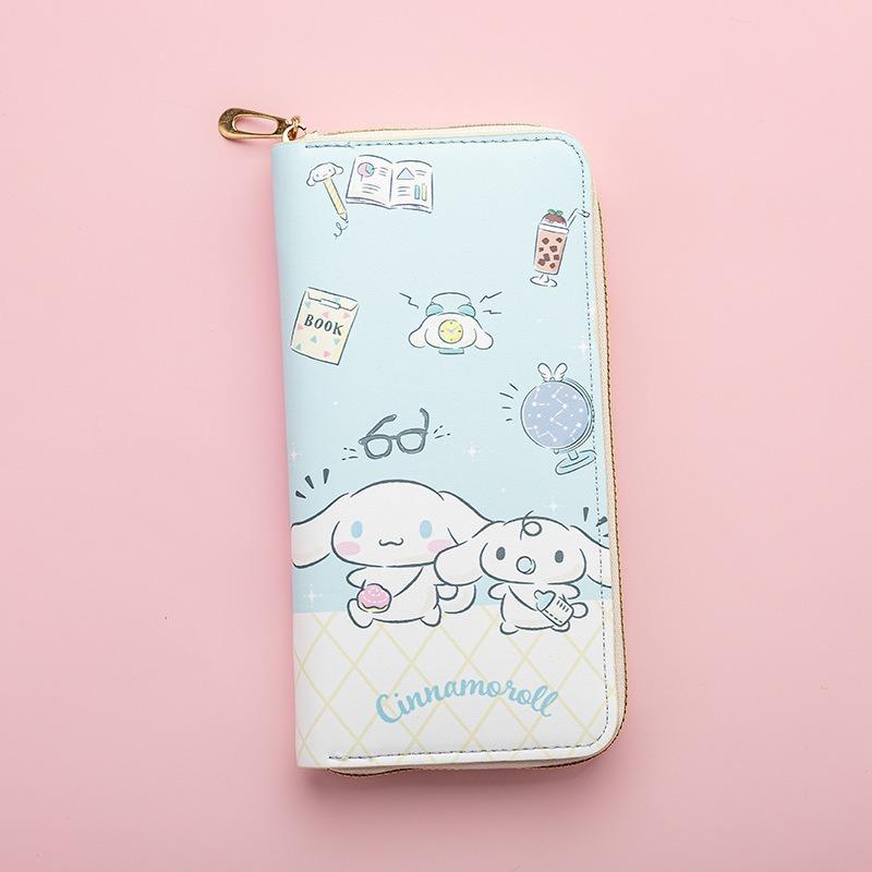 New Fashion Long Wallet Zipper Printing Student Cartoon Zero Card Bag Clutch Bag Waterproof Design Card