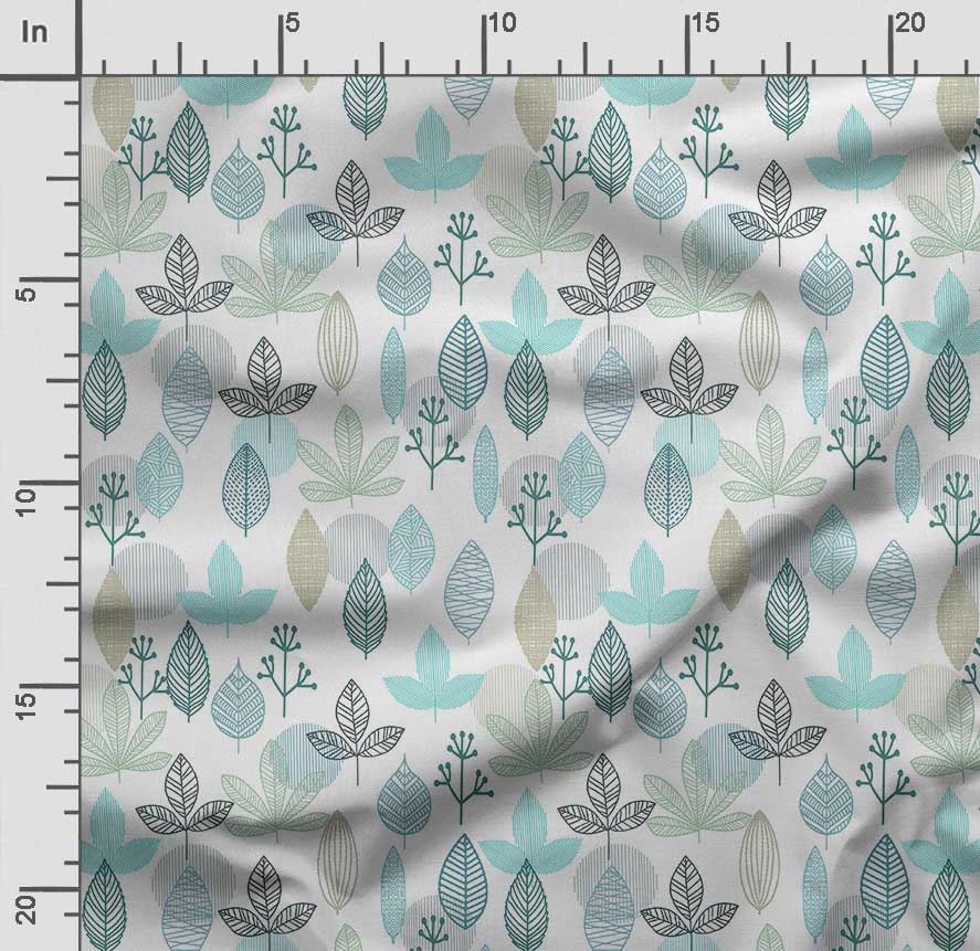 Soimoi Leaves Print,  Cotton Cambric, Quilting Fabric Sold by The Yard 42 Inch Wide, Medium Weight Cotton Fabric,