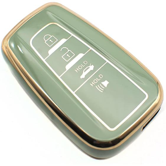 FEYOUN Key Fob Cover Compatible with Toyota Avalon Camry Corolla Highlander Prius RAV4 C-HR Mirai 4Runner 86 Smart 4 Buttons TPU Remote Keyless Key