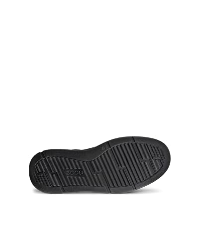 ECCO Men's Genuine Leather Dress Casual Sneaker Boots, Black, Size 25.0 cm, 3E