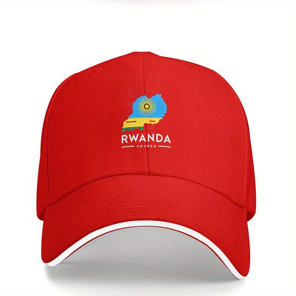 Rwanda Map Flag Baseball Cap Adult Unisex Breathable Polyester Adjustable Casual Hat
