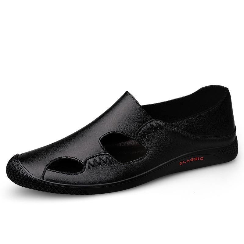 Men's Large Size Outdoor Closed-Toe Slip-On Sandals - Summer Beach & Casual Sports Shoes