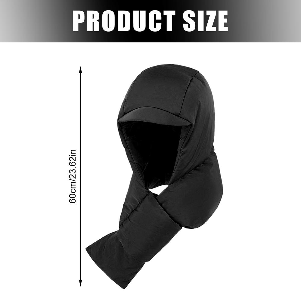 

Велосипедная шапка, шарф, утолщенный водонепроницаемый пуховый шарф с капюшоном для мотоцикла, уютный модный зимний капюшон, защита ушей для велоспорта, катания на лыжах чёрный