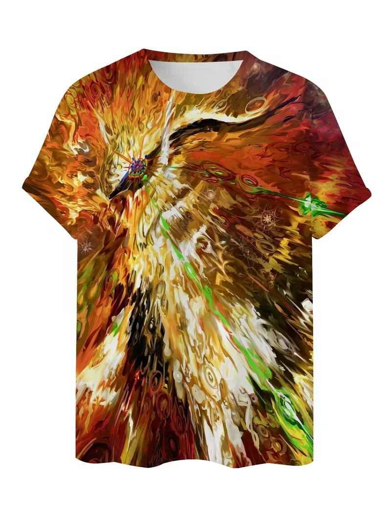 

Men s Retro 3D Graphic Print T-Shirt - Perfect for Daily Wear and Vacation XL