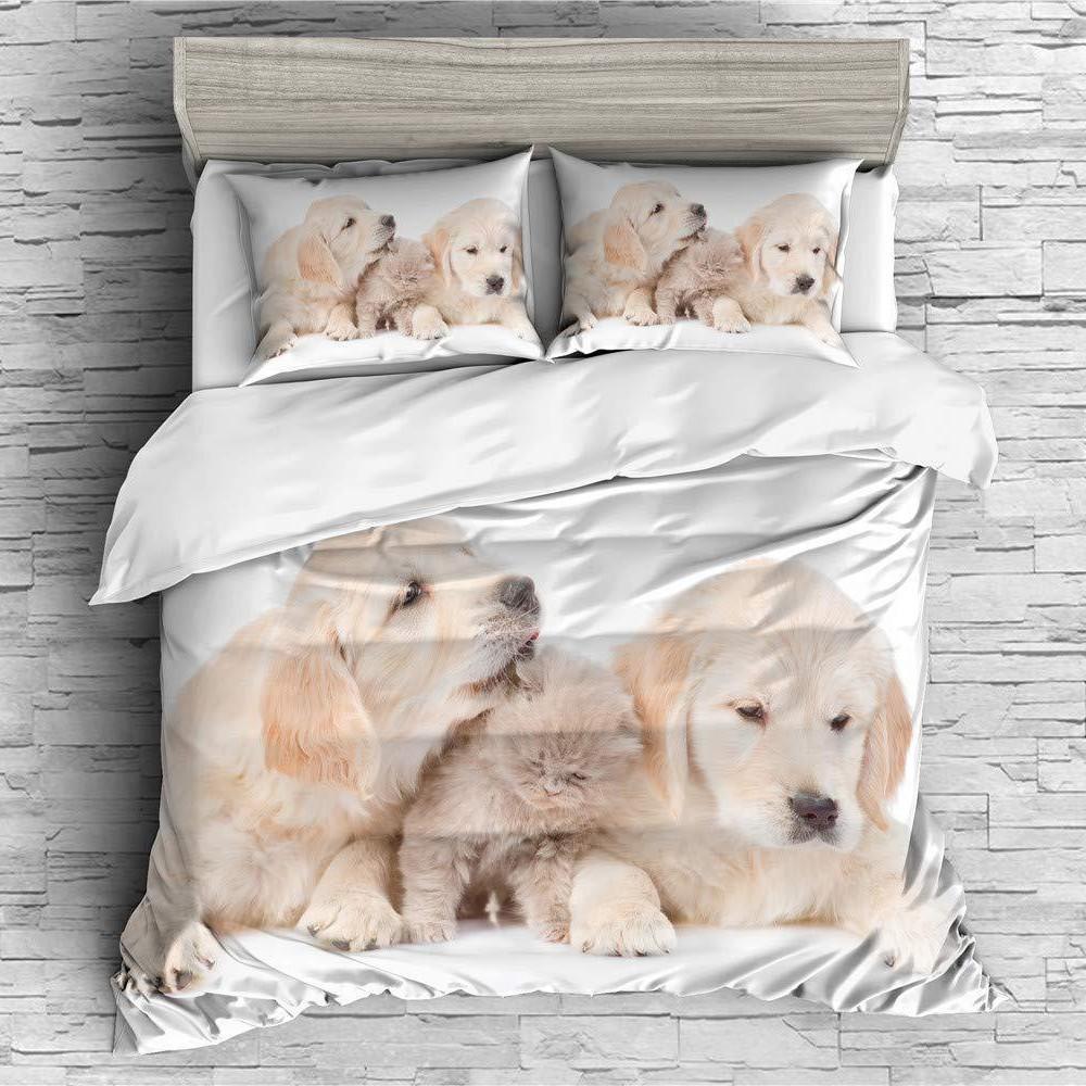 Labrador Dog Duvet Set 3D Digital Printing Bedding Set Three-Piece Bedroom Decoration