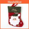 Holiday Christmas Decor With Reusable Nonwoven Sock Holders And Santa Claus Elk Design