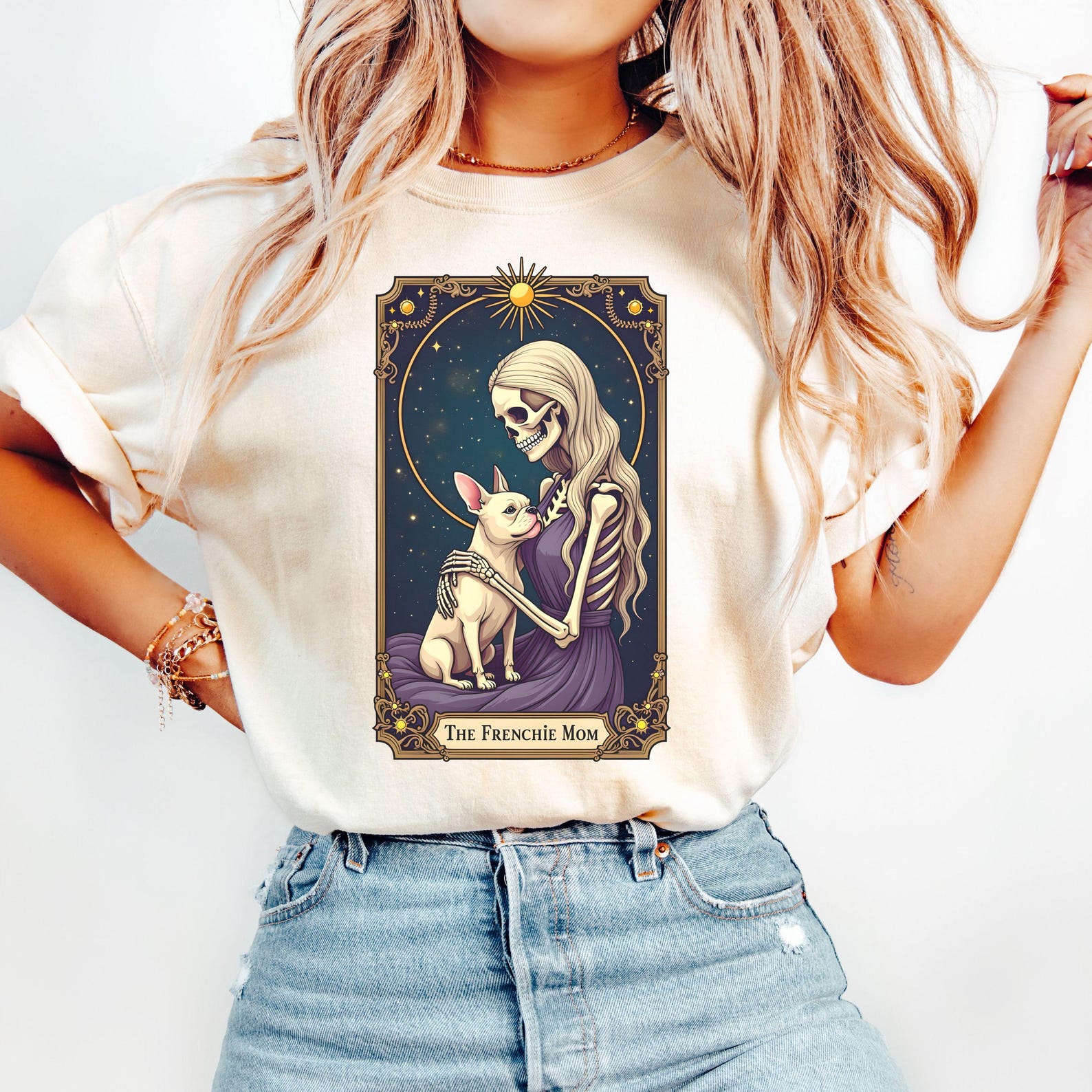 Comfort Colors Frenchie Tarot T-Shirt - French Bulldog Mom Gift 4XL