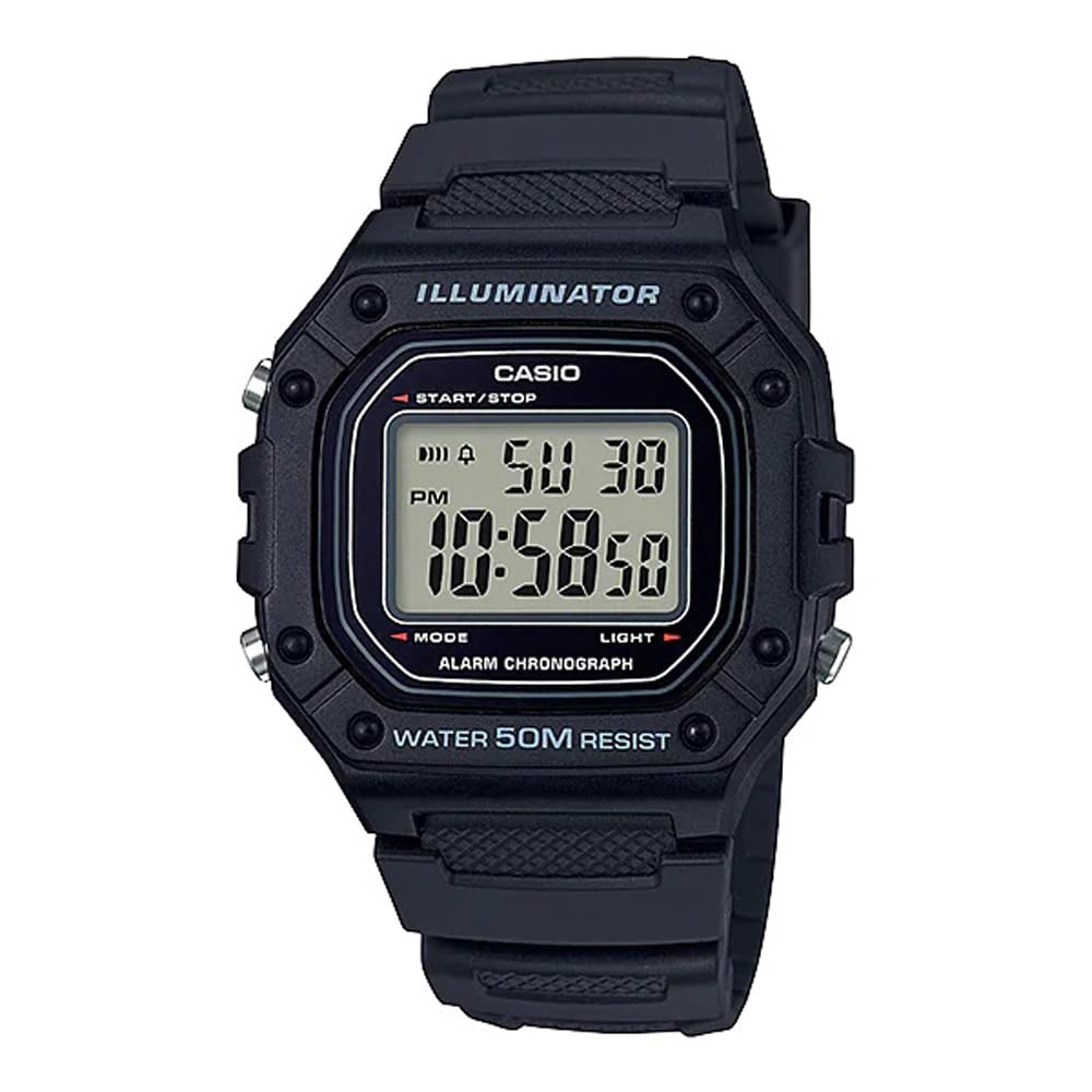Casio Standard Digital Wristwatch for Men and Overseas Model W-218H-1AV Women, Black, [Used]