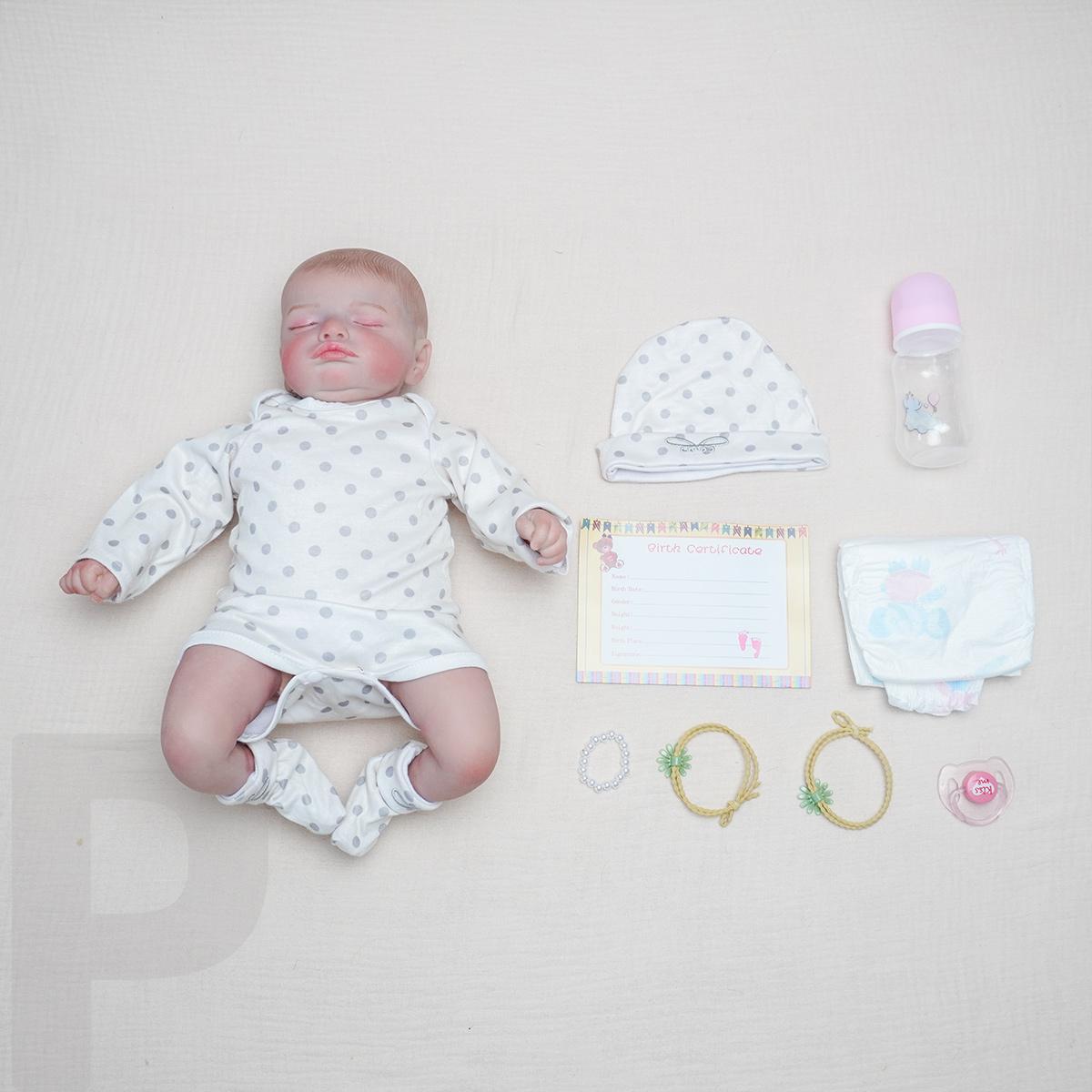 

Кукла Реборн Кукла Новорожденного с Аксессуарами Кукла с Тканевым Телом Кукла с Закрытыми Глазами Подходит для Подарка на День Рождения, Рождество, Новый Год