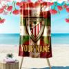 Custom Name Athletic Bilbao Print Beach Towel, Large Soft Quick Dry Towel for Beach Camping Swimming