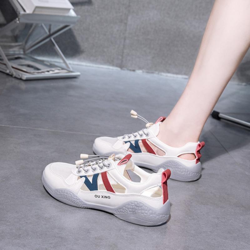 Womens Shoes 2025Summer New Hollow Out Breathable Casual Shoes Light Soft sole Anti Slip VulcanizeShoes Sand Flat Bottom Sandals