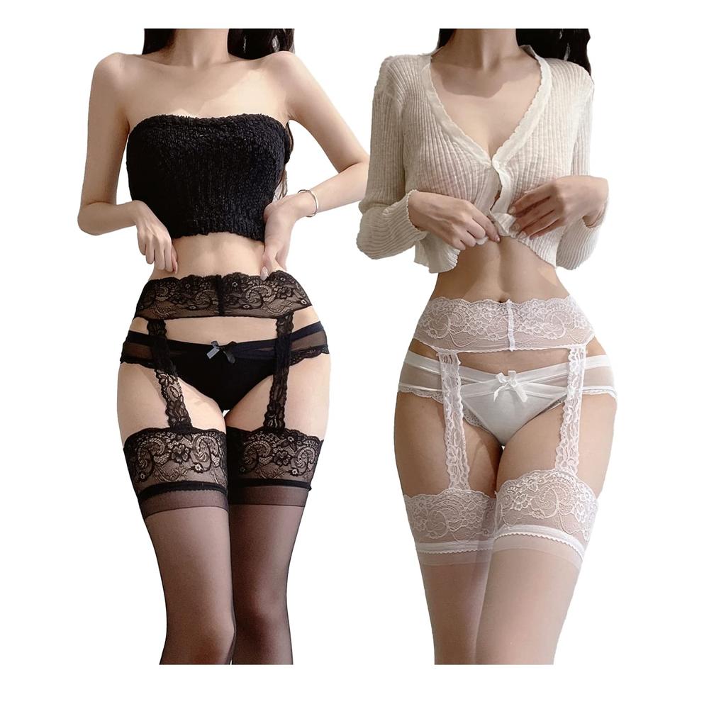 Ryusho Garter Sexy Beautiful Legs and Garter Sexy Underwear Women's Stockings, Tights, Lingerie, Underwear, Buttocks, Panties, Socks, 4-Sided Opening,