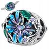 Charms Flowers 925 Leaves Flower Bead Beads Round Charms Pr. S925