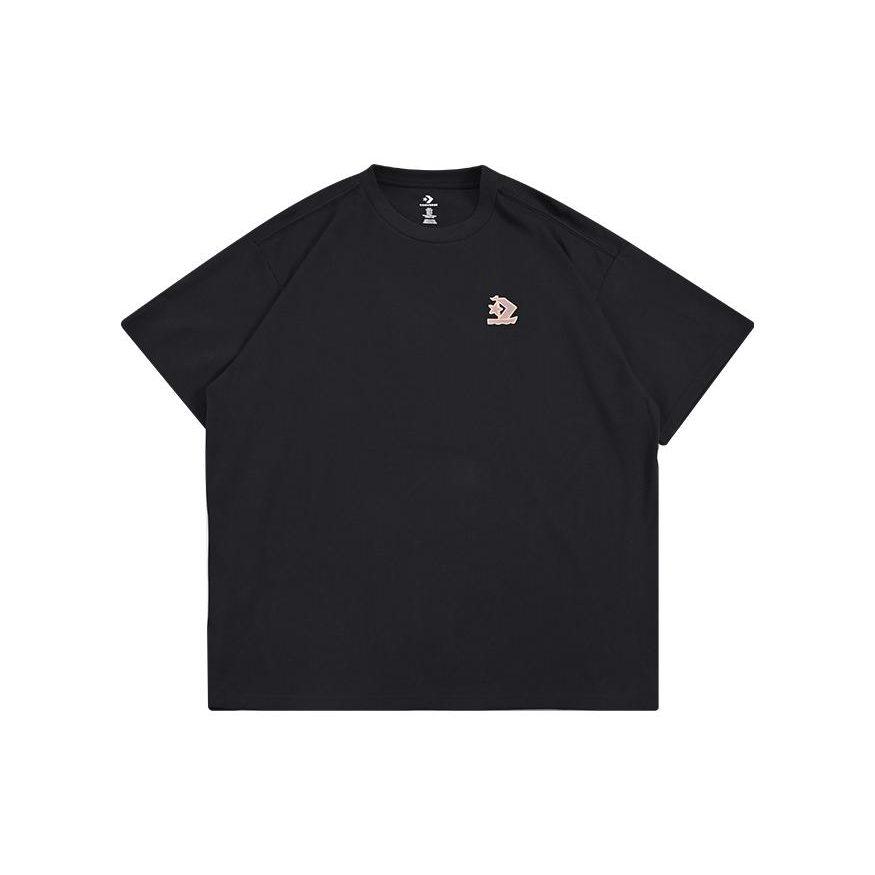 Converse ENJOY THE BREEZE T Shirts Men's Black Crew Neck Moderate Straight Fit 10025453-A01