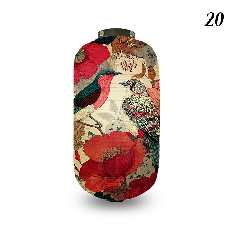 Japanese Style Cloth Lantern Retro Flower And Bird Art Pattern Lanterns Izakaya Sushi Shop Restaurant Holiday Party Decoration