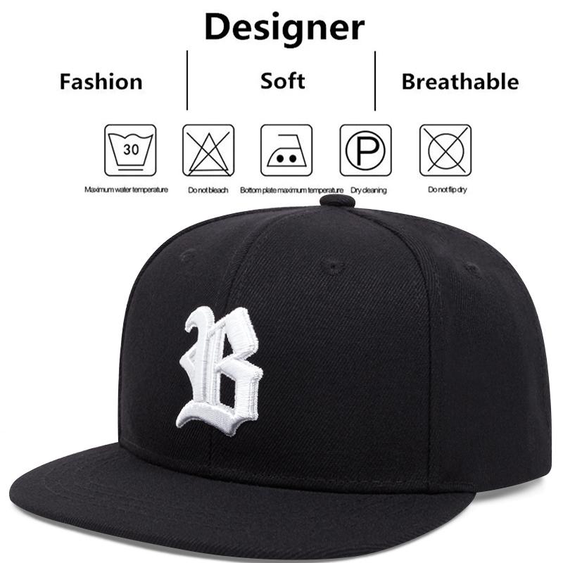 Gothic B Embroidery Baseball Cap Snapback Hat Fashion Adult Sunshade Hat Unisex Adjustable Hip Hop Baseball Caps Cowboy Hat